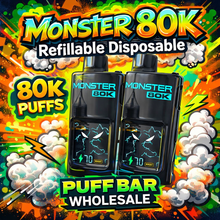 Load image into Gallery viewer, Monster 80K Refillable Disposable
